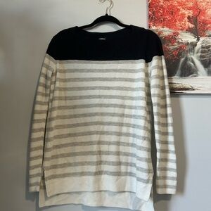 Striped Black and Gray woman Sweater
